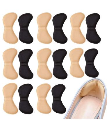 8 pairs of heel cushions Pad Heel Heel Liners comfortably for non -slip shoes self -adhesive insoles for foot care 8 pairs black & meat -colored