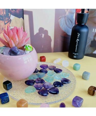 XIANNVXI 20 Pcs Natural Fluorite Crystal Heart Stones - Healing Gemstones for Energy Balancing and Meditation | Reiki Crystal Gifts - Buy Online on GoSupps.com