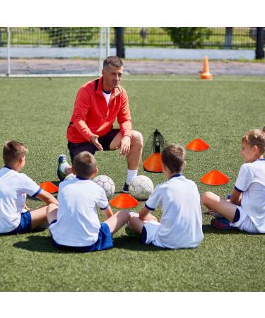 Wensdr Set of 50 Soccer Agility Training Cones with Carry Bag - Orange | Ideal for Football, Running, Basketball - Includes Holder for Easy Storage - Buy Online on GoSupps.com