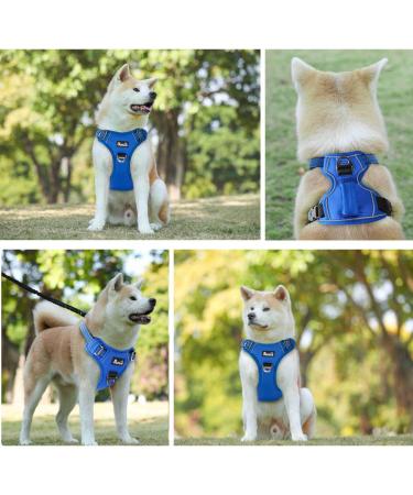 Eyin Dog Harness for Large Dogs - Adjustable Breathable Reflective & Padded - Front Handle for Training (Light Blue L: Neck 42-60cm Chest 47-86cm) - Buy Online on GoSupps.com