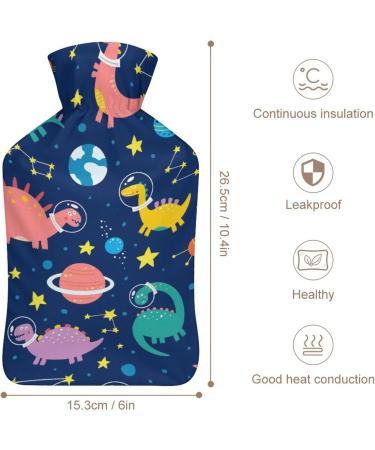 Space Dinosaur Hot Water Bottle | Plush Bed Warmer for Adults & Kids | 26.5x15.3cm - Buy Online on GoSupps.com
