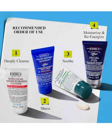 Kiehl's Men's Skincare Routine and Shaving Kit Gift Set $92 Value Includes Face Wash Shaving Cream After Shave and Moisturizer Grooming Gift Set formulated for all Skin Types - Buy Online on GoSupps.com