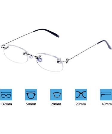 Buy 2-Piece Unisex Frameless Reading Glasses for Men & Women - 3.5 Ultra-Light Clear Lens Presbyopia Glasses with Case - Ideal for Ages 70-74 - Buy Online on GoSupps.com