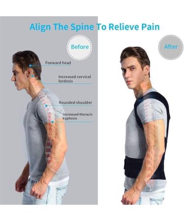 Female Male Posture Corrector Adjustable Magnetic Back Support Nylon Elastic Shoulder Back Brace Corset Back Belt (Color : Black Size : Medium) Black Large - Buy Online on GoSupps.com