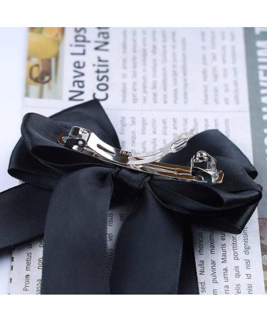Cimenexe Vintage Black Silk Bow Hair Clips French Bow Hair Barrettes Black Bow Tie Hair Clip Barrette Black Bow Knot Hair Clip Silk Bow Headpiece Hair Accessory for Women and Girls - Buy Online on GoSupps.com