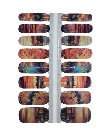 My nails nail foils bright dusk I 16 Ultra-thin nail polish strip pattern/brown i Self-adhesive premium nail art wraps I sticks to natural and lacquered acrylic gel & shellac nails