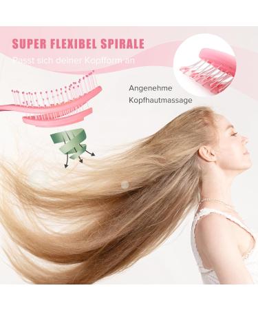 Shinlea Hairbrush - No Tangles Scalp Massage Brush for Women Men & Kids | Ideal for Curls & Long Hair (Pink) - International Shipping Available - Buy Online on GoSupps.com
