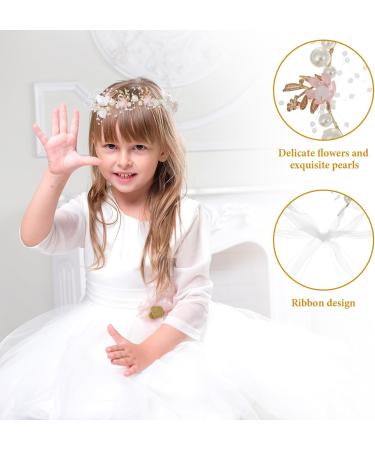 Healeved Flower Crown Headband - Flower Pearl Hair Accessories for Girls Wedding Flower Headband for Bridal Women Girls Wedding Party - Festival Hair Accessories - Buy Online on GoSupps.com