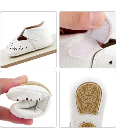 LACOFIA Baby T-Bar Sneakers | Anti-Slip First Walking Shoes for Boys and Girls | 12-18 Months | White - Buy Online on GoSupps.com