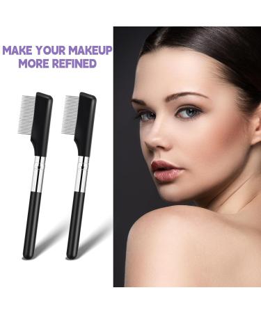 Small Eyelash Comb 2 Pack - Metal Eyelash Brush & Eyebrow Grooming Tool for Perfect Eye Makeup - Buy Online on GoSupps.com
