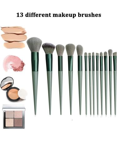 Makeup Brushes Makeup Brush Set Premium Synthetic Foundation Brush Face Contour Brush Blending Face Powder Blush Concealers Brush Make up Brushes Set (13 Pcs green) - Buy Online on GoSupps.com