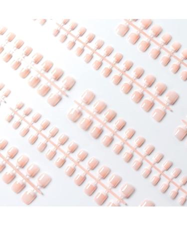 240 Pcs Short False Nails Acrylic Full Cover Nails in Simple Case - 12 Sizes, Natural French Design (240Pcs) - Buy Online on GoSupps.com