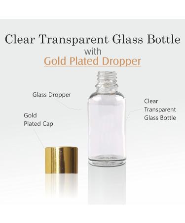 Zenvista 5 Pack Clear Glass Round Bottles 30ml with Golden Screw Cap - Perfect for DIY Supplies Essential Oils Serums & Perfumes | ZMG09 - Buy Online on GoSupps.com
