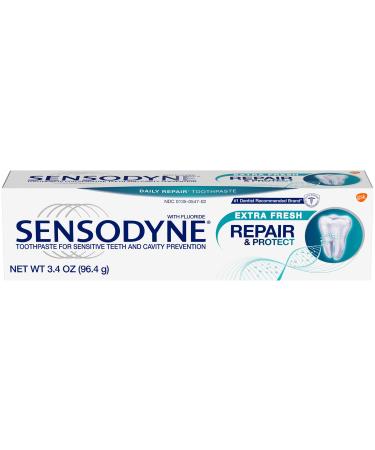 Sensodyne Repair & Protect Fluoride Toothpaste Extra Fresh Toothpaste 3.4 oz (Pack of 8)