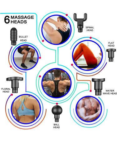 Handheld Electric Massage Gun with 6 Heads & 20 Speed - Deep Tissue Muscle Massager - Buy Online on GoSupps.com