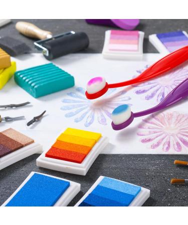 Youeon 20 Pack Colored Ink Blending Brushes - 10 Color Set for Card Making, Painting, Drawing - Soft Bristles, Color Coded Handle - Craft & Art Supplies - Buy Online on GoSupps.com