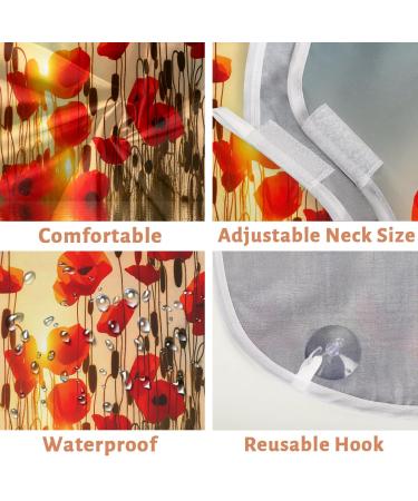 Poppy Sunset Beard Bib Apron | Waterproof Hair Catcher for Men - Ideal for Shaving & Grooming | Non-Stick Beard Cape with Suction Cups | Perfect Gifts for Men - Buy Online on GoSupps.com