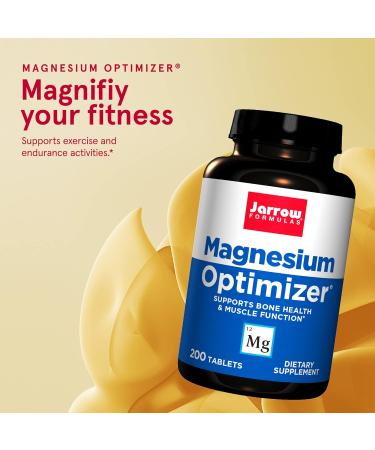 Jarrow Formulas Magnesium Optimizer - 200 Tablets (Pack of 12) for Bone Health - Buy Online on GoSupps.com