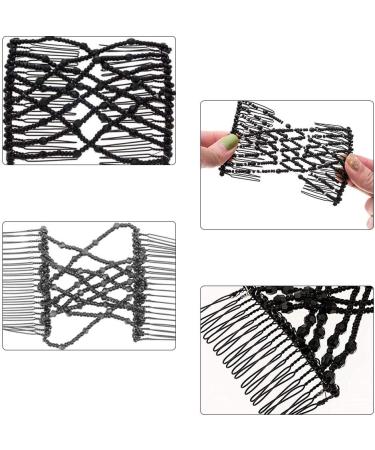 HUOHUOHUO Hair Comb Metal Hair Slides Stretchable Combs for Women 4 Pieces Black - Buy Online on GoSupps.com