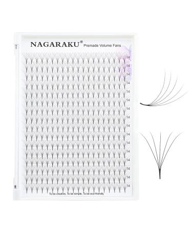 Nagaraku 5D 0.07mm D Curl Eyelash Extensions - 320pcs Premade Fans 14mm Length Narrow Stem 16 Rows - International Shipping - Buy Online on GoSupps.com