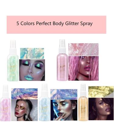 Buy Bright Green Body Glitter Spray | Moisturizing Liquid Highlighter for Face Hair & Body | Quick-Drying & Non-Sticky Makeup - Buy Online on GoSupps.com