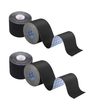 4 Rolls Kinesiology Tape  Waterproof Breathable KT Tape Athletic Elastic Tape 16.5ft Uncut Rolls for Knee Pain  Elbow & Shoulder Muscle for Sport Gym Fitness Running  4 Rolls  Black