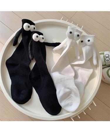 Smilelife Magnetic Hand in Hand Socks - Funny Couple Tube Socks for Men & Women - Friendship Gift - Medium 2 Pair Black - Buy Online on GoSupps.com