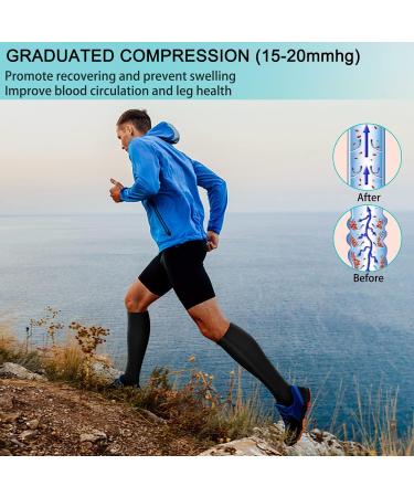 Evolyline 2 Pairs Zipper Compression Socks - Medical 15-20 mmHg Support for Women Men - Varicose Veins, Travel, Pregnancy - Black+Beige S-M - Buy Online on GoSupps.com