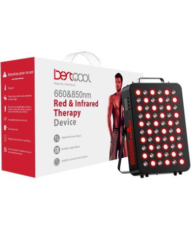 Bestqool Red Light Therapy Device - 60 Clinical Grade LEDs, 660nm 850nm, Timer, 95W High Power Panel for Fast Recovery, Skin Health, Pain Relief - Buy Online on GoSupps.com