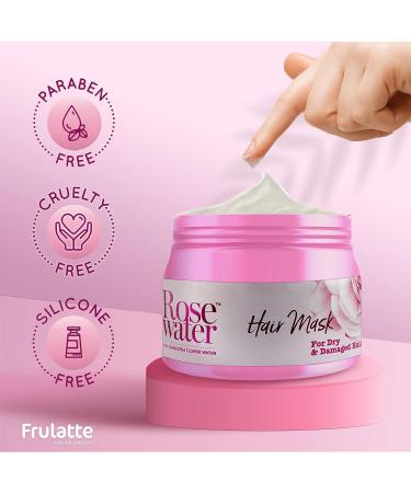Frulatte Organic Rose Water Hair Mask for Dry & Damaged Hair | Growth Hair Masque | All Hair Types | 500ml - Buy Online on GoSupps.com