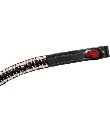 Buy Wodenhringriemen Horse Glitter Headband | Leather Diamond Stirrup Strap for Warmblood Thoroughbred & Pony - Full Black - Buy Online on GoSupps.com