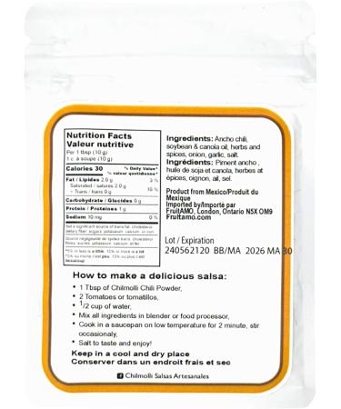 Chilmolli 10g Ancho authentic Mexican gourmet chilli powder mix/Portable package/M lange de poudre de chili Ancho/chile Ancho molido. Mild Ancho 10g - Buy Online on GoSupps.com