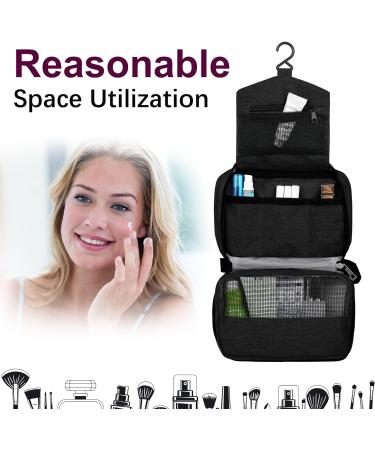 Januts Hanging Travel Toiletry Bag for Women Mens Wash Bag Make up Bags Waterproof Travel Toiletries Makeup Bag Girls Multifunctional Cosmetic Organizer with 2 Drawstring Bags Black - Buy Online on GoSupps.com