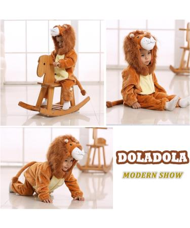 Doladola Baby Boys Girls Lion Hooded Onesie 12-18 Months - Cartoon Animal Pajamas Romper - Buy Online on GoSupps.com