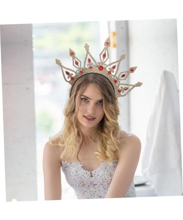 Beavorty Crown Headband Bridal Rhinestone Crown Girl Crown Rhinestone Wedding Crown Rhinestone Crown for Women Crown Hairband Bridal Hair Accessories Vintage Tiaras Crowns Crown for Girl 24.00X23.80X1.00CM Golden - Buy Online on GoSupps.com