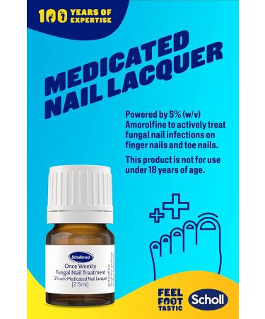 Schollmed Once Weekly Fungal Nail Treatment with Amorolfine 2.5 ml - Clinically Proven Infection Treatment - Buy Online on GoSupps.com