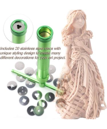 Stainless Steel Clay Extruder Gun with 20 Discs - Ceramic Craft Fondant Decorating Tool - Buy Online on GoSupps.com