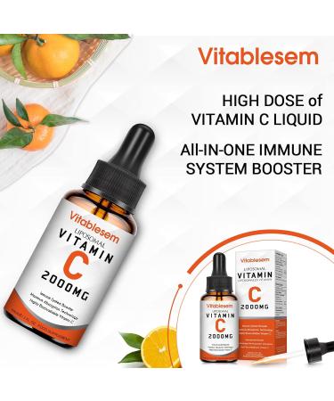 Liposomal Vitamin C Liquid 2000 mg | High Absorption Vegan Vit C Drops | 60 ml Dose - Buy Online on GoSupps.com