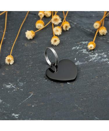 Personalized Engraved Dog & Cat ID Tag - Heart Trailer Badge | Pet Gifts for All Collars (Black) - Buy Online on GoSupps.com