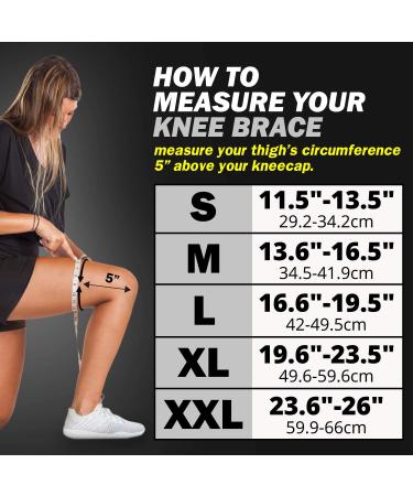 POWERLIX Knee Compression Sleeve - Knee Brace for Men & Women - Support for Running, Basketball, Weightlifting - Black (Large) - Buy Online on GoSupps.com