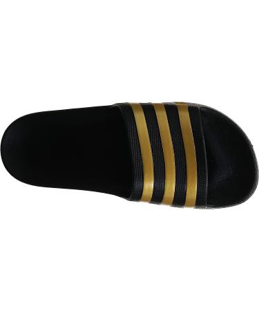 adidas Unisex Adilette Aqua Slides Sandal - Core Black/Gold Metallic - Size 9 Women/8 Men - Buy Online on GoSupps.com