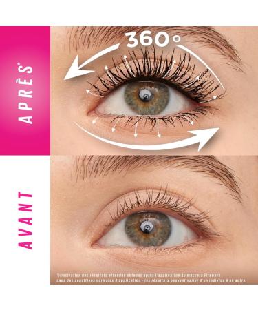 Maybelline New York - Volumizing Mascara - 360 Lash Lift Effect - 24H Hold - Clump Free - Sensational Firework - Color: Very Black - Pack of 2 - Buy Online on GoSupps.com