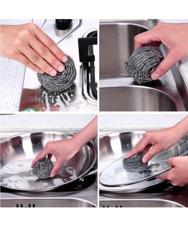 Stainless Steel Scrubber Cleaning Ball Scouring Ball for Pot Cleaner KitcheCleaning Tool for Kitchens Bathroom and More Kitchenware - Buy Online on GoSupps.com