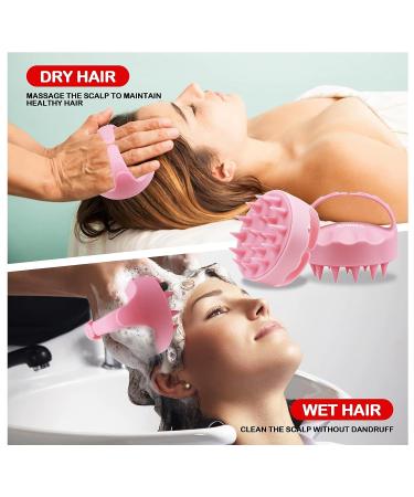 AEEOONLS Scalp Massager Shampoo Brush - Soft Hair Scalp Scrubber for Stress Relief and Growth - Ergonomic Shower Brush for Men, Women, Kids - Pink - Buy Online on GoSupps.com