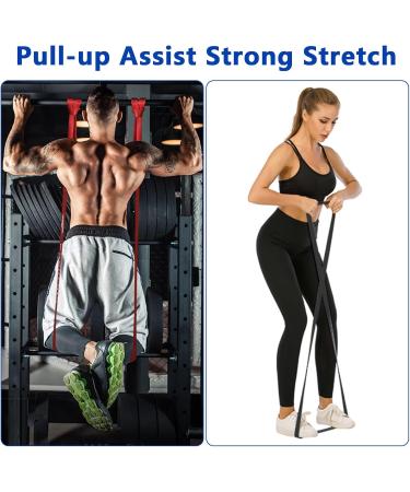 Resistance Band Set 5- Elastic Workout Bands for Resistance Training Pull Up Assistance Physiotherapy and Fitness - Long and Durable Exercise Bands for Home or Gym Workouts - Buy Online on GoSupps.com