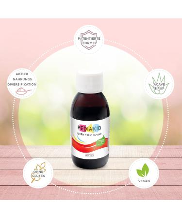 Pediakid Iron + B Vitamins - Improve Iron Intake & Combat Fatigue - 125 ml (1 Pack) - Buy Internationally - Buy Online on GoSupps.com