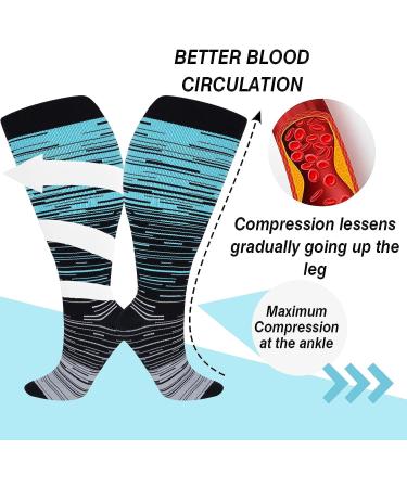 3PCS Plus Size Compression Socks | 20-30 mmHg | Varicose Veins & Swelling Relief | Extra Wide Calf | 4XL | 3pcs Color Options - Buy Online on GoSupps.com