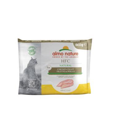 Almo Nature - HFC Natural - Chicken Fillet - Wet Food for Adult Cats: 6 freshness sachets of 55g