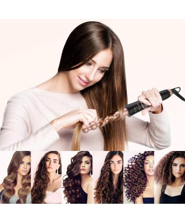 Bestope 6-in-1 Curling Wand Set - 9-32mm Ceramic Curling Iron with Attachments & Glove - Rose Gold | International Shipping Available - Buy Online on GoSupps.com