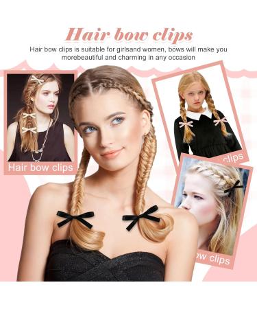 Cute Hair Clips Ribbon Bow Clips Bow Hair Clips Hair Bows for Girls Bow Clips Black Bow Clips Black Ribbon Bows for Hair Bow Clip Hair Pins Hair Bows for Women Girls Hair Accessories - Buy Online on GoSupps.com